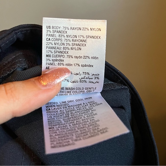 NWT Alfani Sz 16 Long Women’s Navy Blue Tummy Control Trouser Pants Ret $49! - Picture 13 of 13